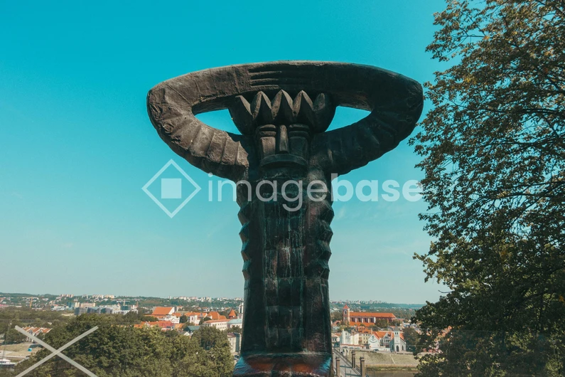 Monument Overlooking Cityscape