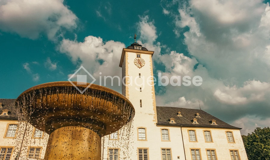 Historic Building with Fountain
