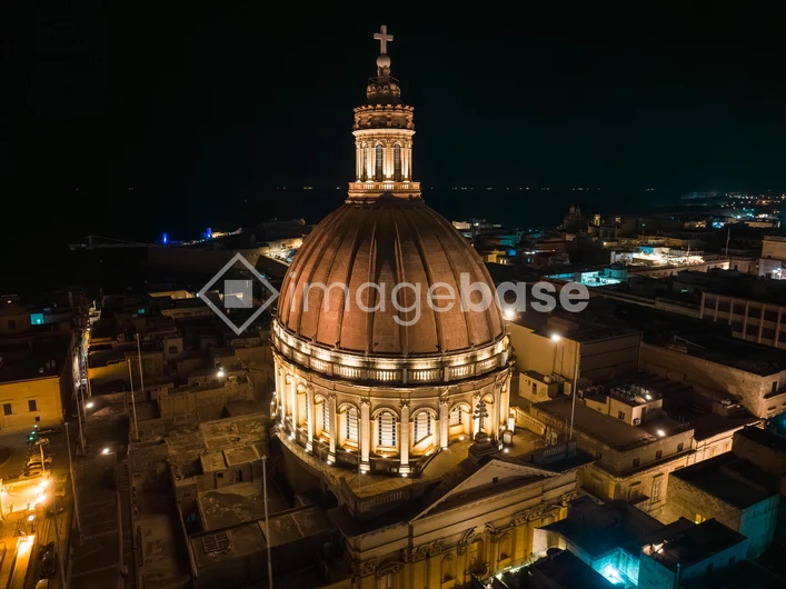 Illuminated Dome at Night