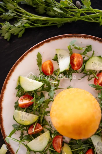 Fresh Salad with Tomatoes and Cucumbers
