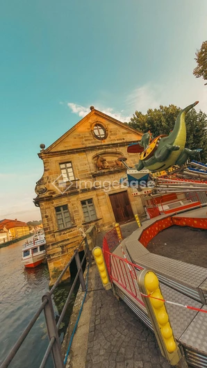 Historic Riverbank with Carousel