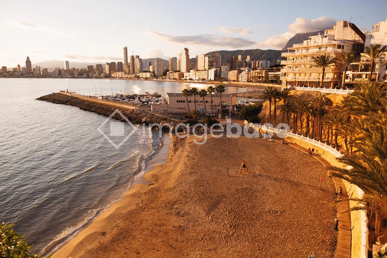 Coastal Sunset in a Bustling City