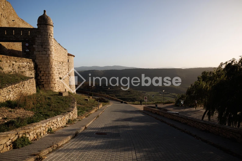 Historic Stone Structure at Sunset