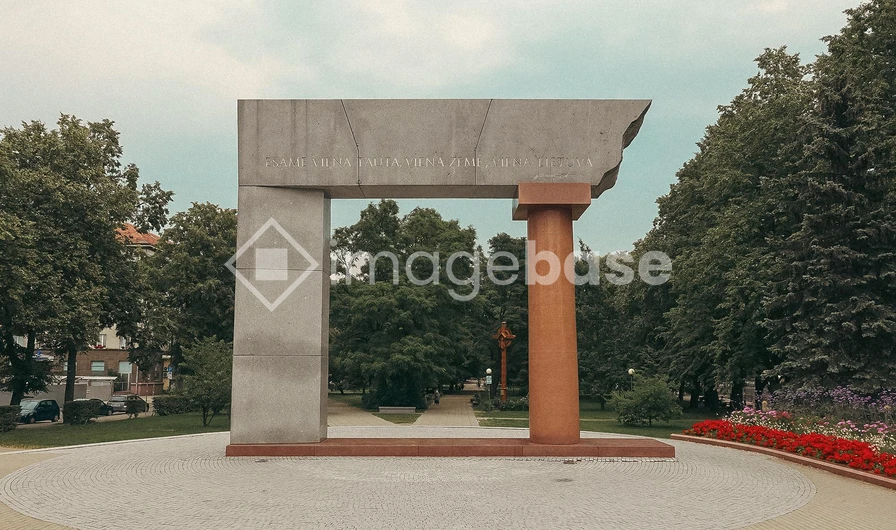 Modern Monument in Park