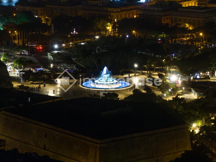 Illuminated Night Fountain