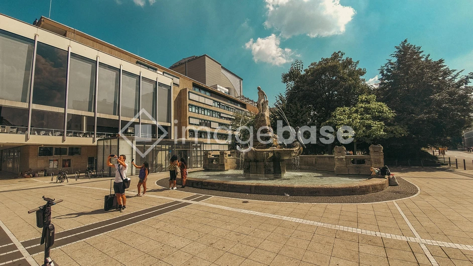 Urban Fountain Scene