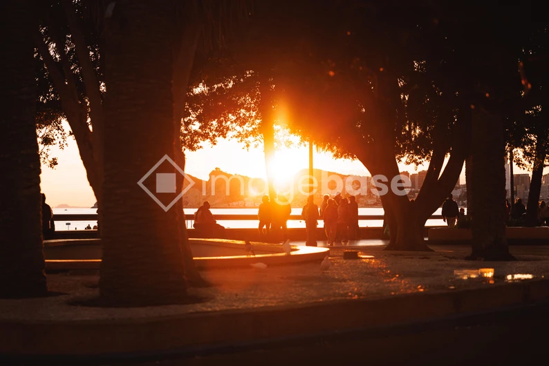 Sunset Stroll by the Waterfront