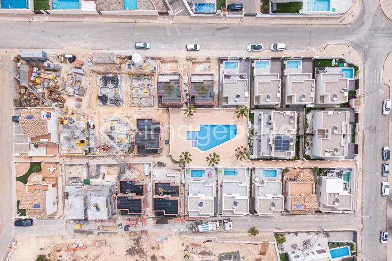 Aerial View of Construction and Urban Planning