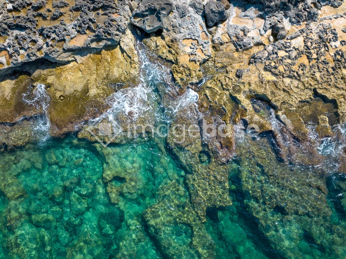 Rocky Coastline Aerial View
