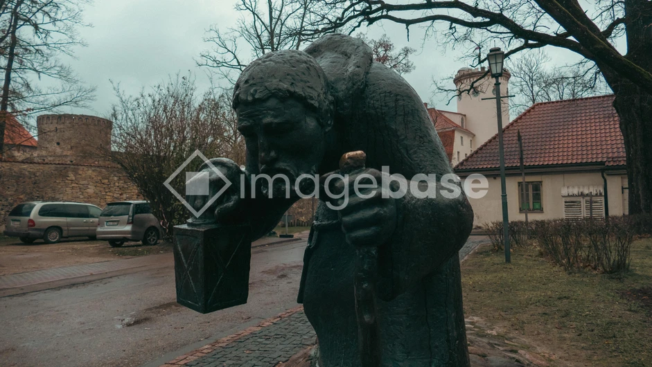 Medieval Sculpture in Urban Setting