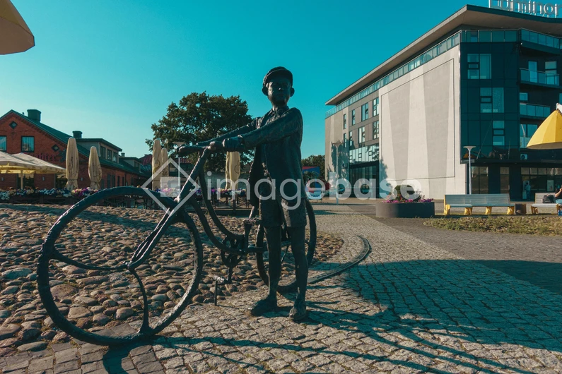 Bicycle Statue in Urban Setting