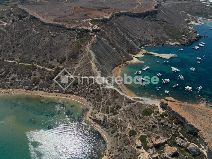 Coastal Cliffside with Boats
