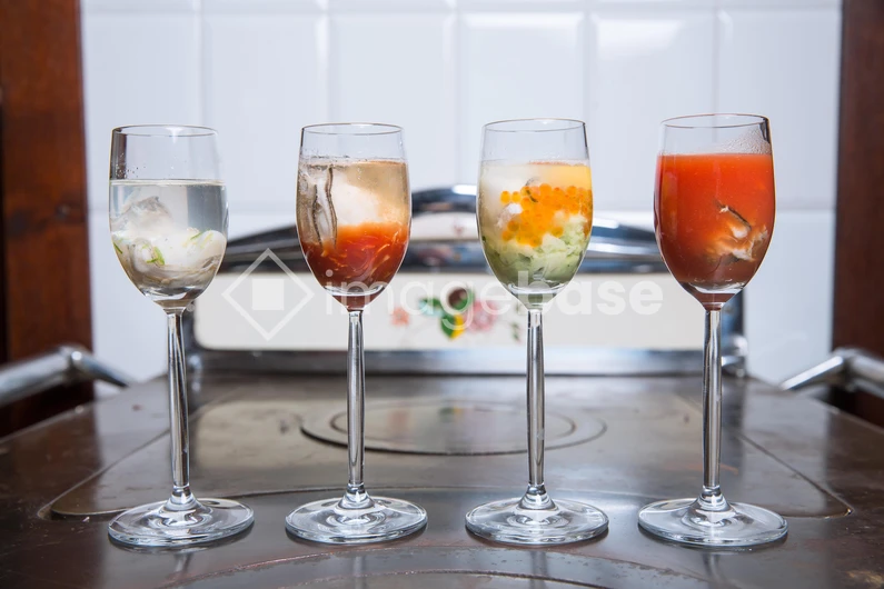 Assorted Drinks in Glasses