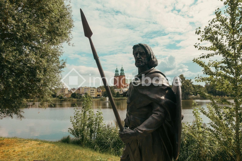 Warrior Statue by the Lake