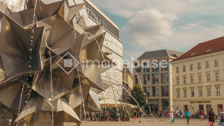 Modern Square with Fountain