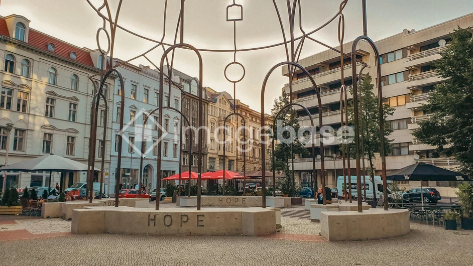 Urban Square with Artistic Structures
