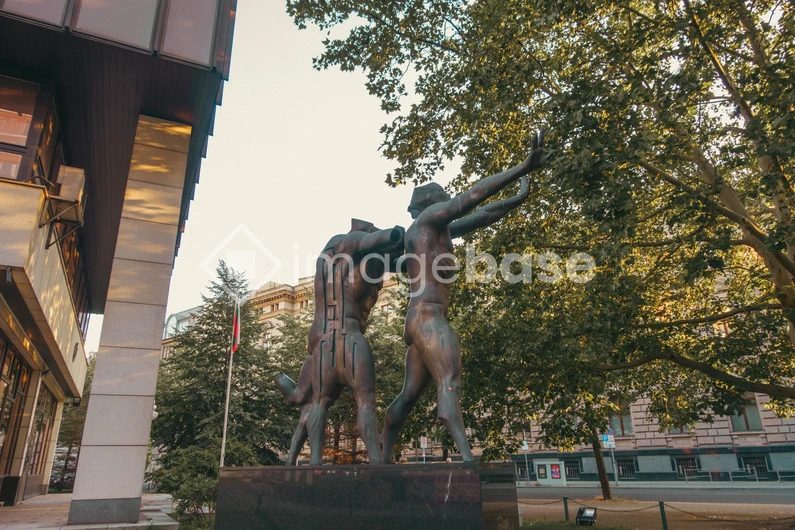 Modern Sculpture in Urban Park