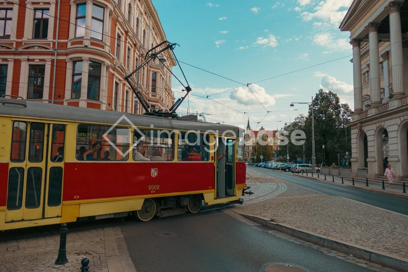 City Tram on a Street