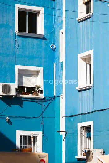 Vibrant Blue Facade