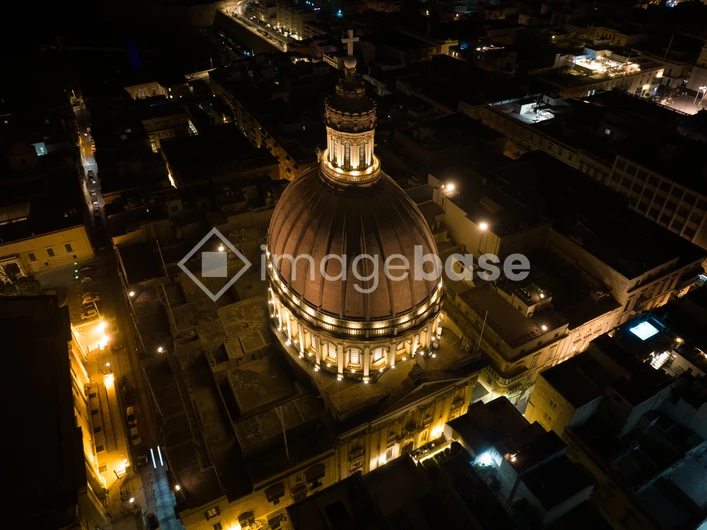Illuminated Dome at Night
