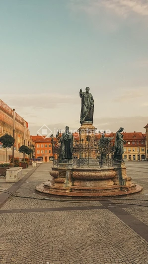 Historic City Square with Statue