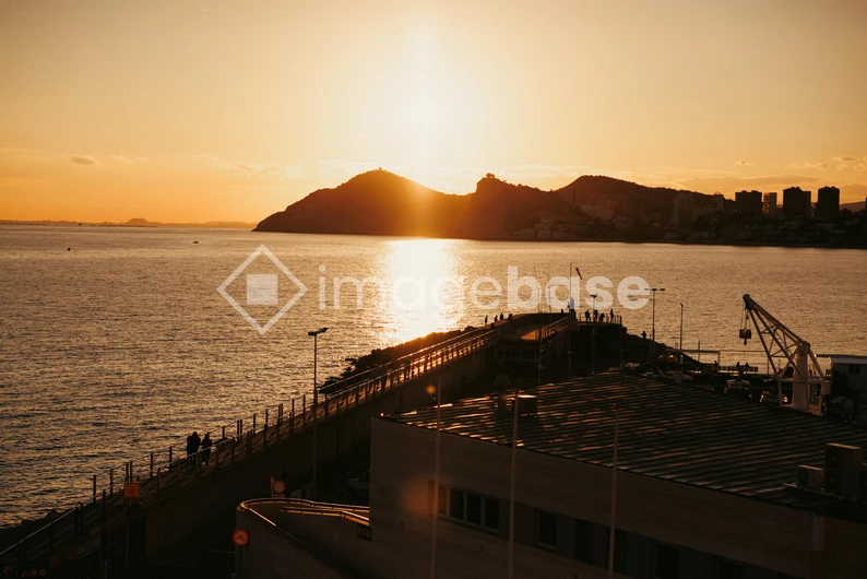 Sunset Over the Harbor