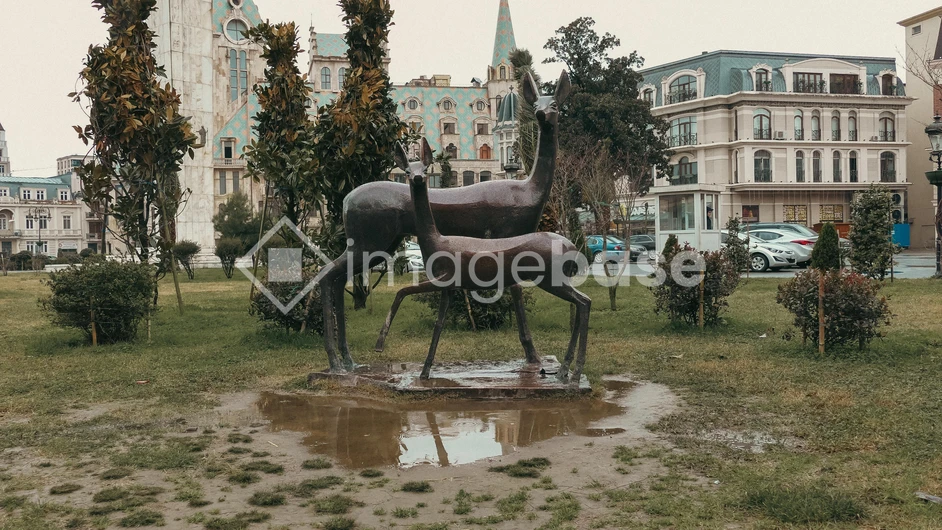Park Sculpture in Urban Setting