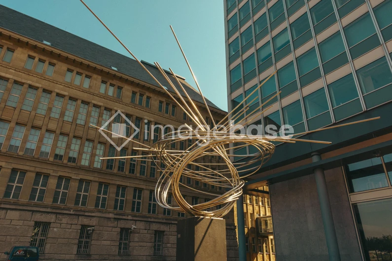 Modern Sculpture in Urban Setting