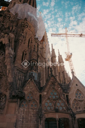 Gothic Architecture with Crane