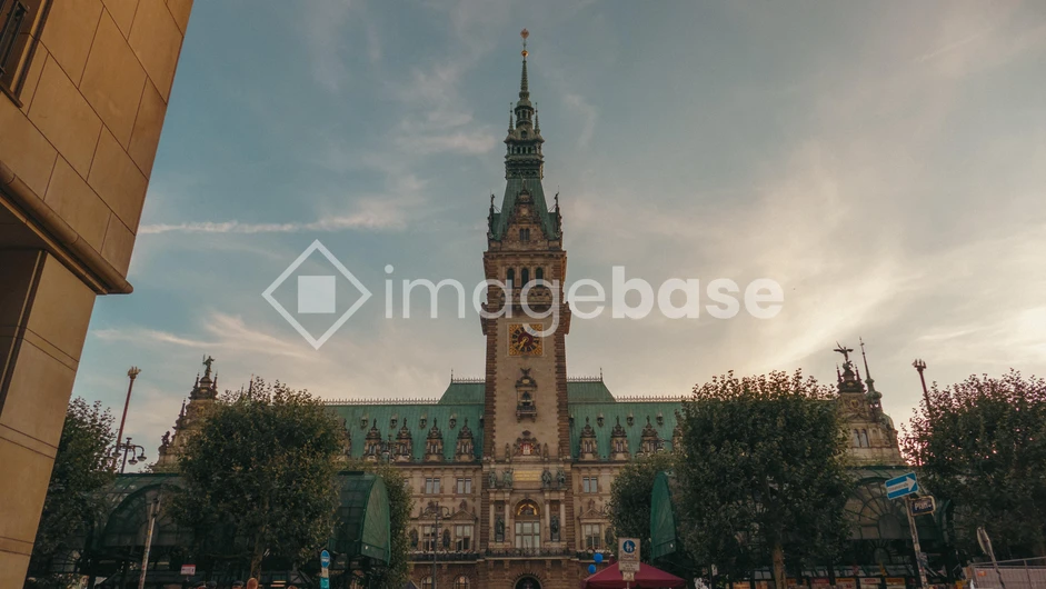 Historic Building at Sunset