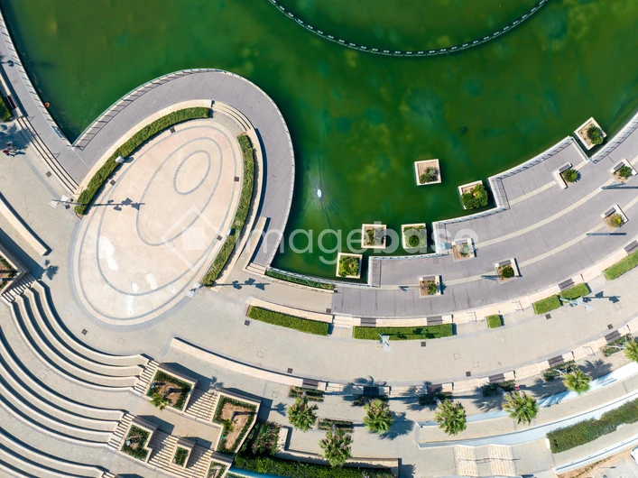 Aerial View of Geometric Urban Design