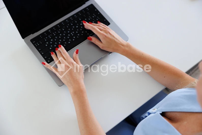 Working on a Laptop