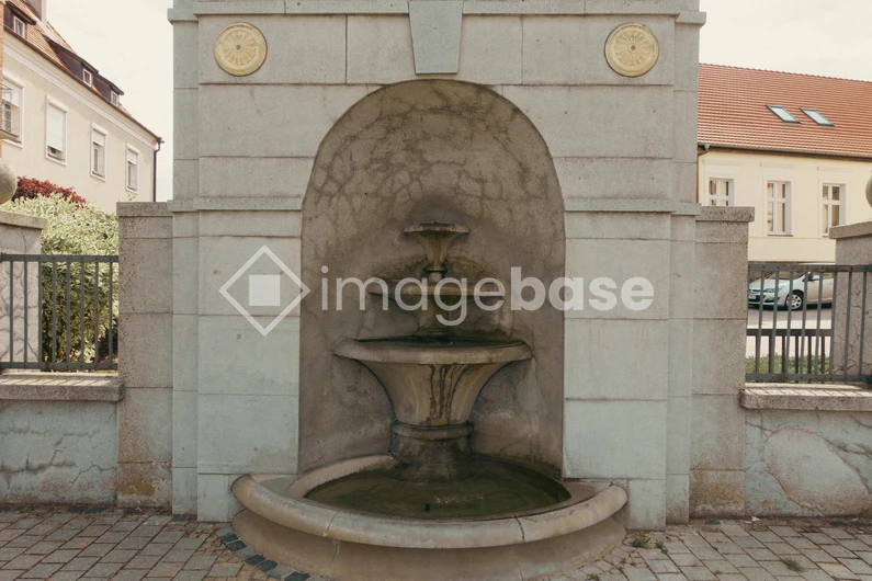 Stone Fountain in Urban Setting