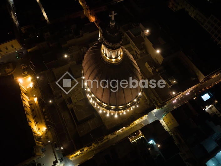 Illuminated Dome at Night