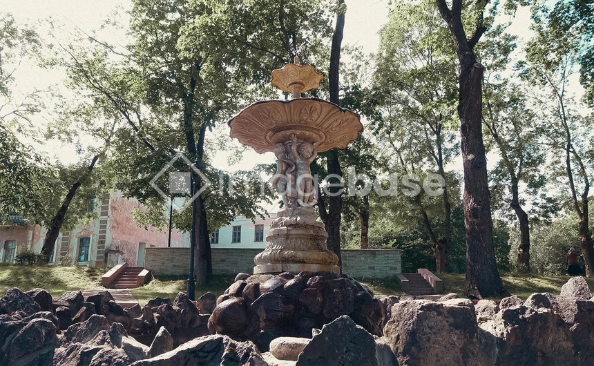 Rustic Fountain in Park
