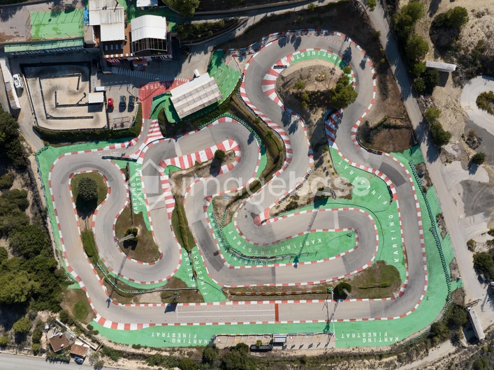 Aerial View of Kart Racing Track