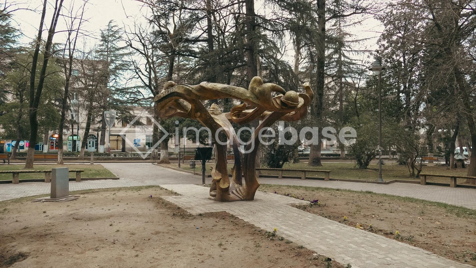 Wooden Sculpture in a Park