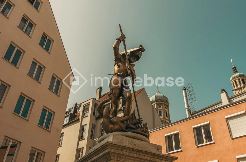 Historic Statue in Urban Setting