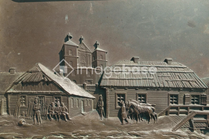 Historical Village Scene Relief
