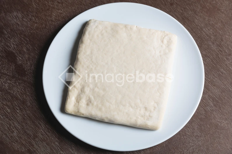 Square Pastry on Plate