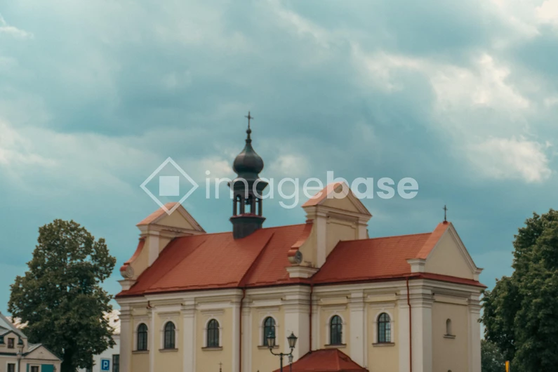 Historic Church with Overcast Sky