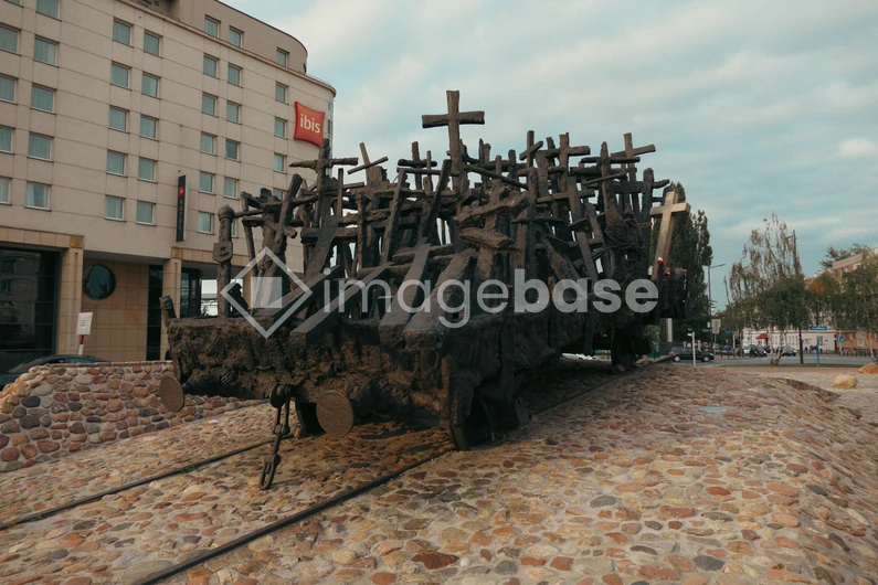 Cross Monument in Urban Setting