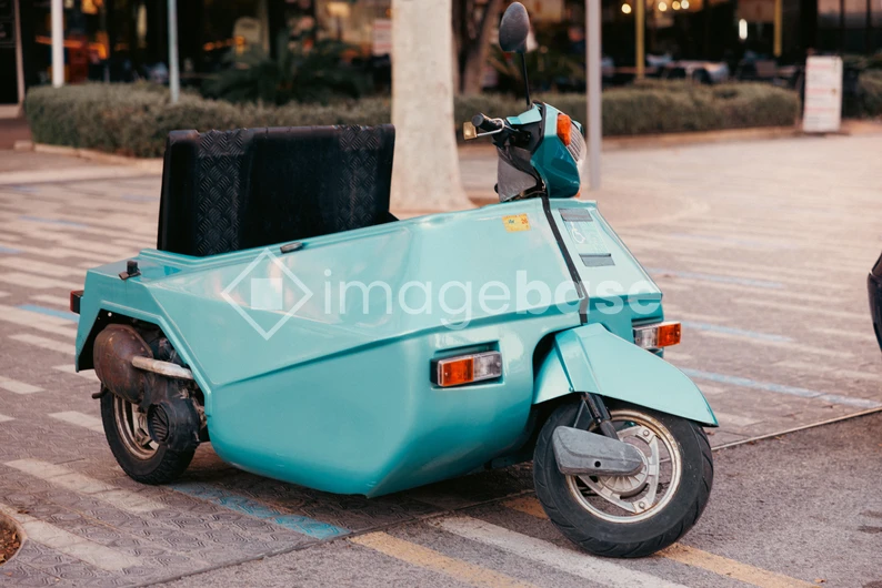 Retro Scooter in Urban Setting