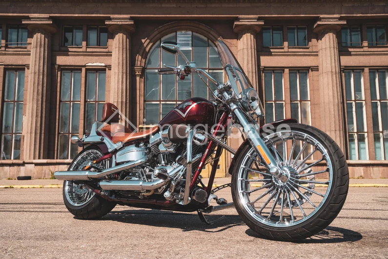 Vintage Motorcycle in Urban Setting
