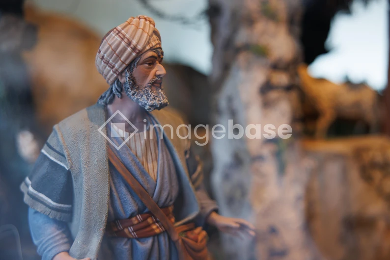 Cultural Figurine in Scenic Background
