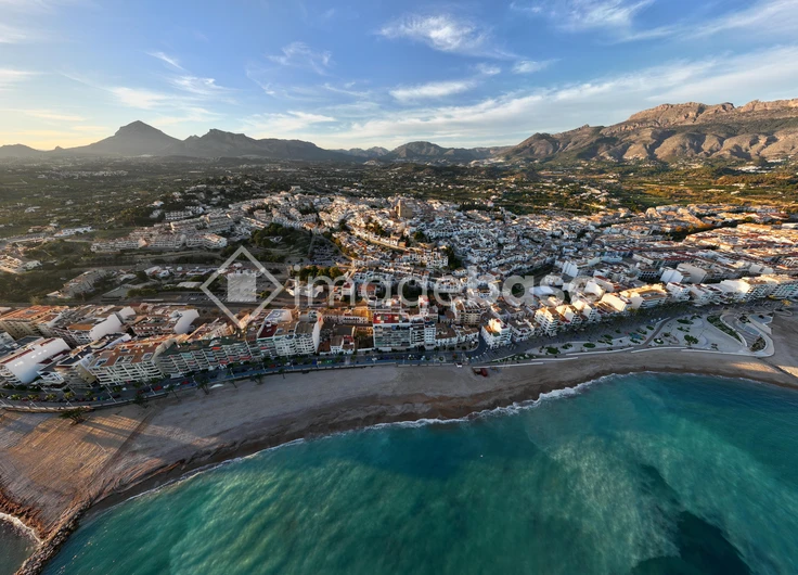 Coastal Cityscape at Sunset
