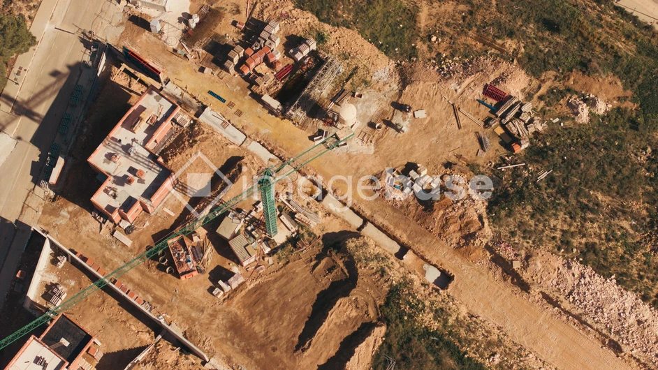 Aerial View of Construction Site