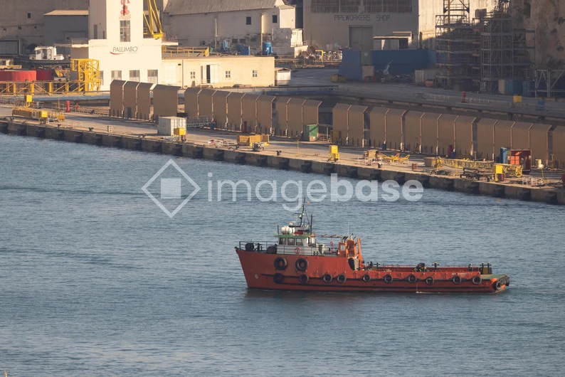 Harbor Scene with Tugboat