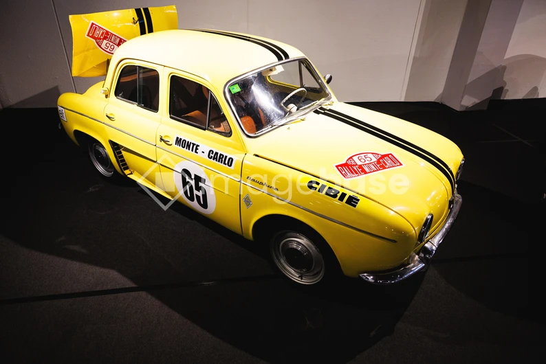 Vintage Yellow Race Car