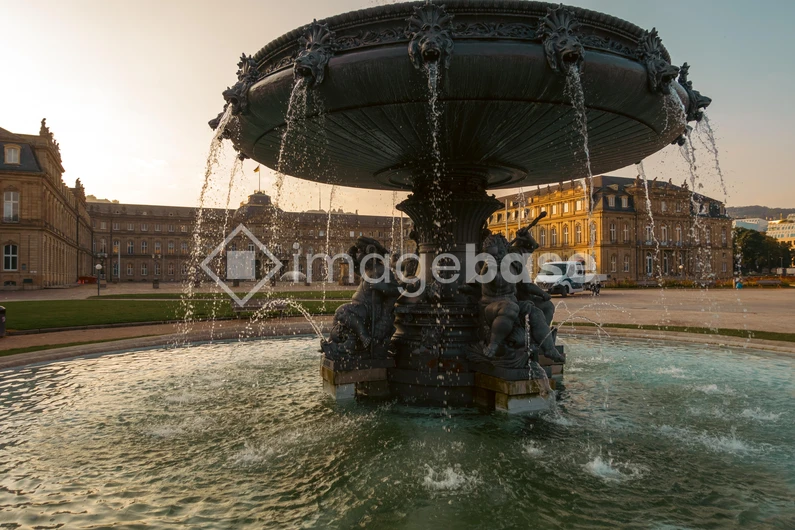 Historic Fountain at Sunset